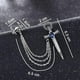 thumbnail image 2 of Broche de solapa Yinane Mens Collar Pins Cruz Broche con cadena Plateada, 2 of 7