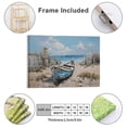 thumbnail image 3 of Soscooter Boat Canvas Wall Art Nautical Art Wall Decor for Living Room, Blue Teal Bedroom Picture Textured Beach Painting Framed Artwork Dining Room Home Office Kitchen,16x12 inches, 3 of 8