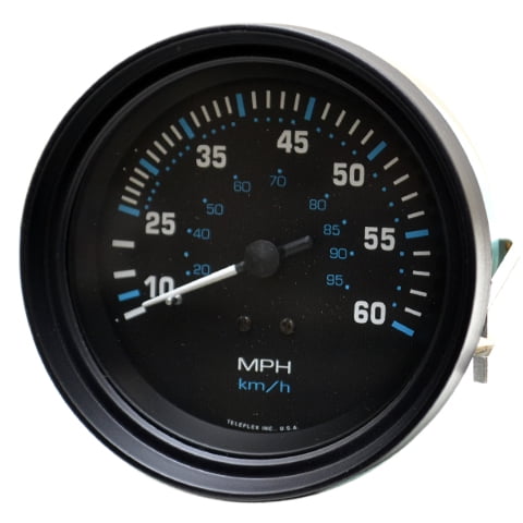 Teleflex Boat Speedometer 56929 | Vector 60 MPH 3 3/8 Inch Black