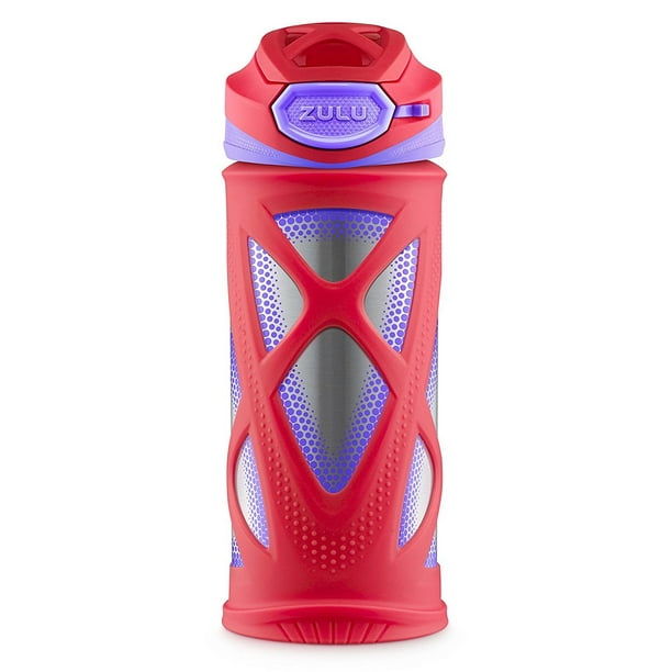 Zulu Echo BPAFree VacuumInsulated Stainless Steel Water Bottle with Flip Straw, 16Ounce