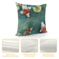 thumbnail image 4 of Qinduosi Colorful Carp Fish Japanese Symbol Pond Watercolor Painting Orange Rustic Farmhouse Decorative Throw Pillow Cover Square Cushion Case for Home Sofa Couch Decoration Inches White, 4 of 5