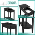 thumbnail image 6 of Flip Top Narrow End Table with Storage, Narrow Side Tables for Small Spaces, Slim End Table with Storage Shelf, Sofa Table for Bedroom, Living Room, Set of 2 - Black, 6 of 8