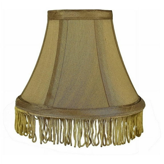 7" Silk Bell Lamp Shade Gold, Gold Single