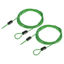 Uxcell Security Steel Cable Lock Safety Cable Flexible Wire Rope Luggage Lock 5feet 2.5mm Vinyl Coated Braided Steel Green Pack of 2