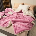 thumbnail image 4 of Beautynvta Twin Thick Warm Blanket, Fleece Velvet Blanket, Super Soft Fuzzy Flannel Fleece Blanket for Autumning Winter, 59''x78.7'', Hot Pink, 4 of 6