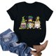 thumbnail image 4 of Fiudx Camisas de Mujer Blusa de Manga Corta con Estampado de Moda para Mujer, Divertida Camiseta con Cuello Redondo, 4 of 5