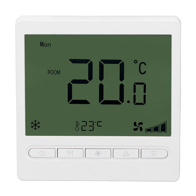 Termostato de Bobina de Ventilador Inteligente, Termostato Inteligente LCD Pantalla 220V ABS PARA OFICINA
