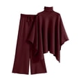 thumbnail image 4 of Elegant Women'S 2-Piece Cape Tunic & Wide-Leg Palazzo Pants Set - Flowy Casual Outfit For Daily & Dressy Occasions, 4 of 4