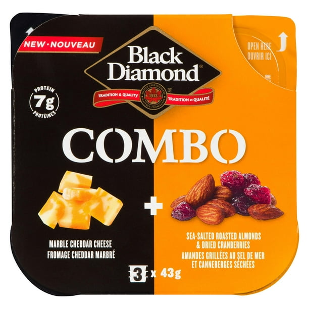 Black Diamond Marble Cheese, Almonds & Cranberry Combo Snack, 3