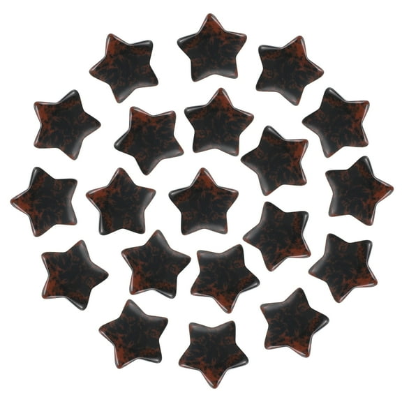 Uxcell 20 Pcs Natural Star Crystal Stone, 0.8 Inch Polished Star Gemstone Crystal Bulk, Pocket Rock Worry Stones for Women Gifts Meditation, Mahogany Obsidian