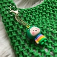 thumbnail image 3 of Bolsa De Almacenamiento Bolsa de vagabundo tejida para mujer, embrague femenino de malla a la moda con colgante bonito (verde) Tmvgtek Para Estrenar, 3 of 9