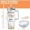 thumbnail image 4 of Personalized Retirement 2025 40oz Tumbler with Handle and Straw, Retiring Gifts for Women, Happy Retirement, Birthday Gifts Idea, Custom Name Stainless Steel Travel Coffee Cup with Lid, 4 of 7