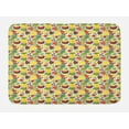 thumbnail image 1 of Hawaiian Bath Mat, Various Tropical Fruits and Exotic Jungle Flowers Botanical Garden Illustration, Plush Bathroom Decor Mat with Non Slip Backing, 29.5" X 17.5", Multicolor, by Ambesonne, 1 of 2