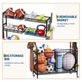 thumbnail image 2 of Kselythan Sports Equipment Organizer,Large Capacity Garage Sports Toy Organizer with Hooks and Baskets,Ball Storage Rack,Ball Storage Garage, Rolling Ball Cart with Wheels for Toy and Gear Organizer, 2 of 7
