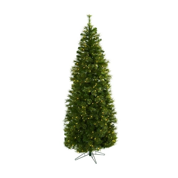 Nearly Natural 7.5ft. Cashmere Slim Christmas Tree with Clear Lights