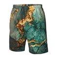 thumbnail image 4 of Fotbe Emerald Color Gold Marble Trajes de Baño Estampados para Hombre, Shorts de Verano de Secado Rápido, Ropa de Playa, Bañadores-XX-Large, 4 of 6