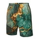 thumbnail image 4 of Fotbe Emerald Color Gold Marble Trajes de Baño Estampados para Hombre, Shorts de Verano de Secado Rápido, Ropa de Playa, Bañadores-3X-Large, 4 of 6