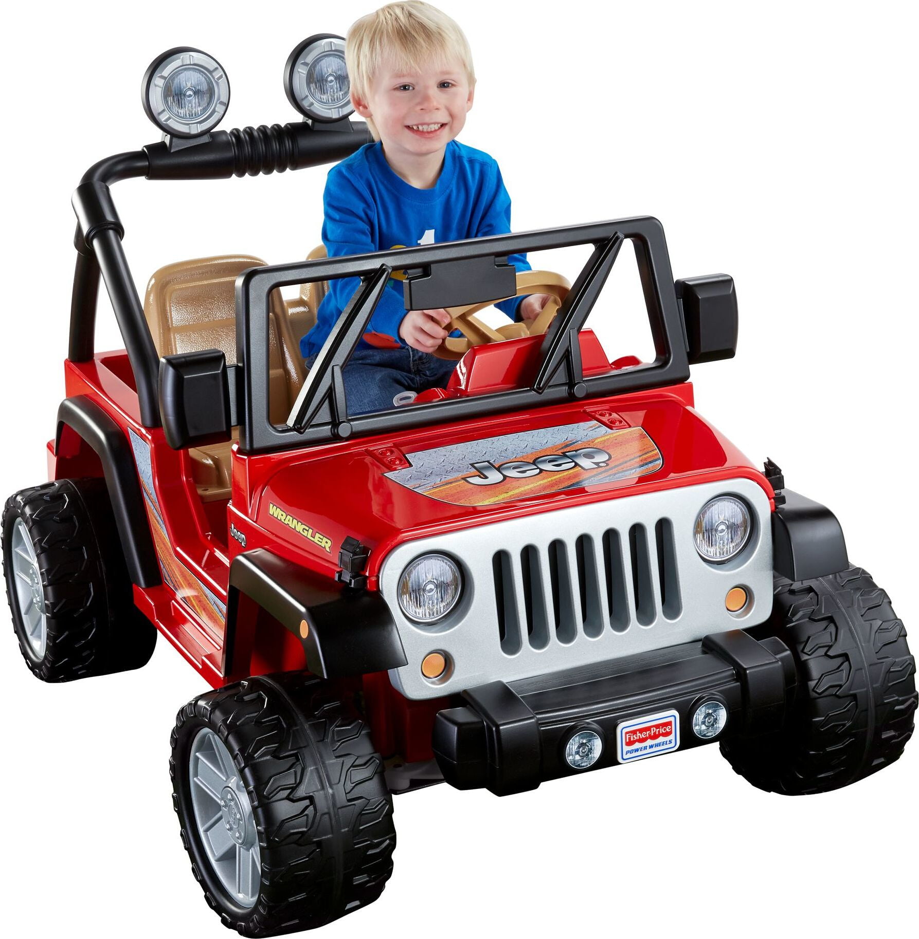 Power Wheels Jeep Wrangler 12-Volt Battery-Powered Ride-On Toy Vehicle with  Charger, Seats 2, Red 