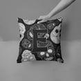 thumbnail image 2 of Carolines Treasures CJ2008-EPW1414 Letter E Day of the Dead Skulls Black Canvas Fabric Decorative Pillow  14Hx14W, 2 of 4