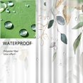 thumbnail image 4 of Green Eucalyptus Leaves Shower Curtain Gold Botanical Bathroom Curtain Sage Green Plant White Fabric Bathtub Decor, 4 of 6