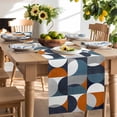 thumbnail image 2 of Table Runner 90 Inches Long for Kitchen Dining, Navy Blue Dresser Scarf Farmhouse, Dining Table Decorations for Wedding/Parties, Middle Century Modern Geometric Abstract Art 13 x 90 In, 2 of 9