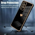 thumbnail image 3 of Compatible with Samsung Galaxy A53 5G Case Love Heart Plating Electroplate Luxury Elegant Case Camera Protector Soft TPU Shockproof Protective Back Cover Galaxy A53 5G Case -Black, 3 of 5