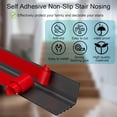 thumbnail image 2 of Vinyl Stair Nosing, Stair Edge Trim, Stair Edge Protector, Non-Slip Self Adhesive Stair Edge Protector Suitable for Indoor/Outdoor Stairs, Easy to Install, Non-Slip and Waterproof (Black, 7FT), 2 of 7