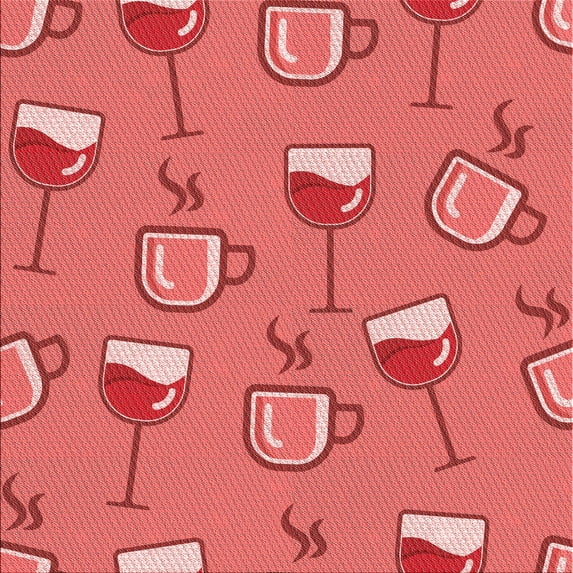 Ahgly Company Indoor Square Patterned Bean Red Area Rugs, 8' Square