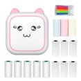 thumbnail image 1 of Label printer,57mm 5 Paper Inkless Support Bt Maker Inkless Support Sticker Maker Inkless Printer Portable Sticker Portable Sticker Maker Paper Rolls Thermal Printer Portable Rolls 5pcs Color Qisuo, 1 of 7