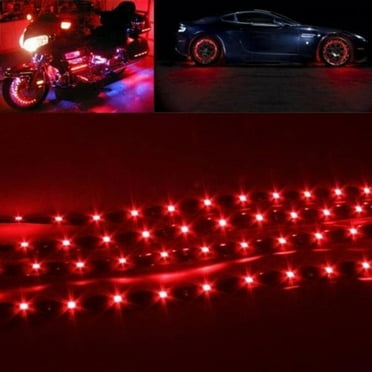 4x Red LED Light Strips 12V DC Car/Truck/ATV/Motorcycle/Boat/Golf Cart Cuttable