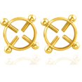 thumbnail image 4 of Circle Screw Puncture Pierced Nipple Shield Ring R00346 Gold, 4 of 4