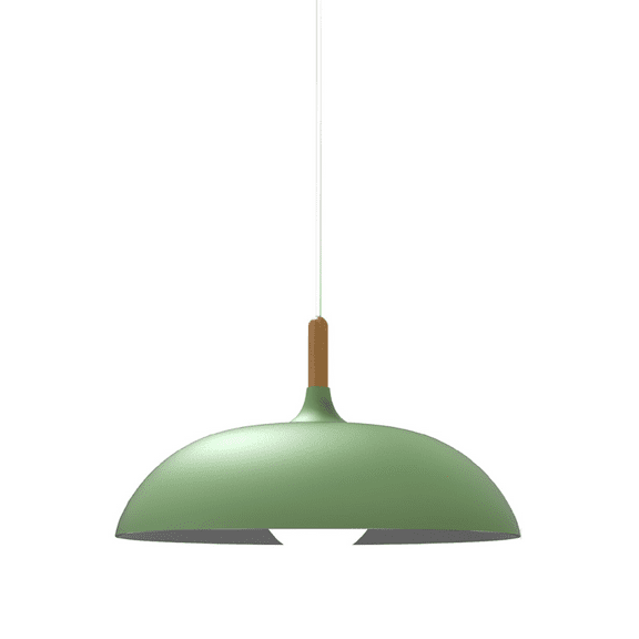 Lampara De Techo Colgante Macaron Retro Con Madera 35 Cm de Diámetro ilios innova  Verde
