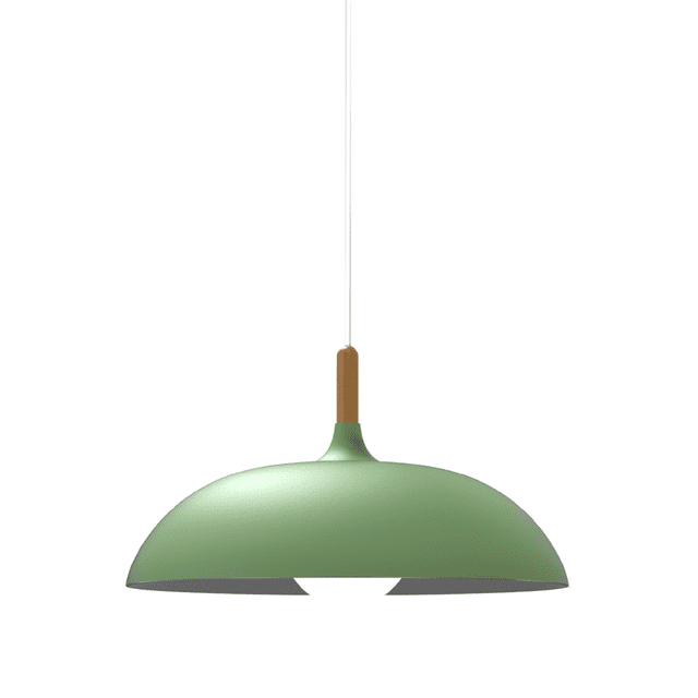 Lampara De Techo Colgante Macaron Retro Con Madera 35 Cm de Diámetro ilios innova Verde