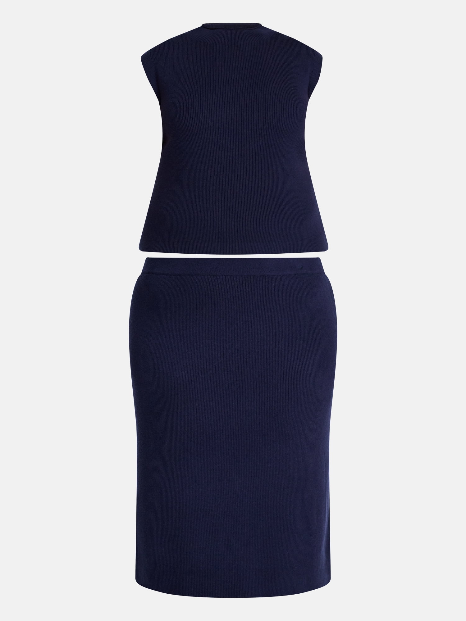 Terra & Sky Women’s Plus Mock Neck Pullover Top and Midi Skirt Set, 2 Piece, Sizes 0X-5X