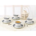 thumbnail image 3 of Set of 4 Colorful Porcelain Tea-Coffee Cups and Saucers Set - Blue and Gold, 3 of 5
