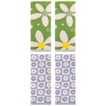 Unique Bargains Soft Hand Towel Set 4 Pcs Purple/Green 14" x 30"/13" x 29"