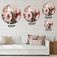 thumbnail image 5 of Designart "Floral Fantasies Pink and Gold II" Abstract Floral Metal Round Wall Art, 5 of 5