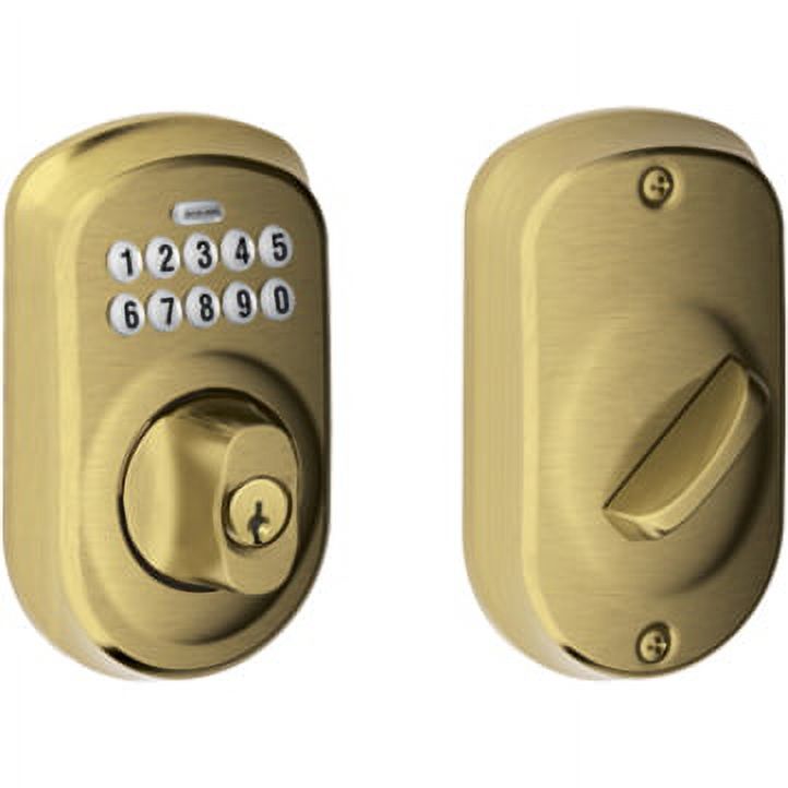 Schlage Antique Brass Metal Electronic Keypad Entry Lock - image 2 of 2