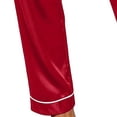 thumbnail image 2 of NominalSnug Satin Pajamas Sets for Women Short Sleeve Button down Sleepwear Wide Leg Pants Loungewear, 2 of 6