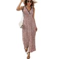 thumbnail image 2 of Rose Gold Pink Red Glitter Dress Fashion Boho Beach Long Dresses Female Party Printed Maxi Dress, 2 of 9
