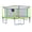 Green, variant on 15 Ft Trampoline, for Backyard/Outdoor, Enclosure Net Protection, Blue High-Dip Galvanized Frame, 6 Pack