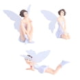 thumbnail image 3 of Flying Wings Flower Fairy Miniature Ornament Multi 3Pcs 6x2.7x3.3in, 3 of 7