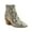 Beige, variant on Women's Brown Leather Python Print Grasem Stacked Heel Booties