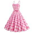 thumbnail image 3 of XIAOCHA Polka Dot Dress for Women A Line Belted Spaghetti Strap Retro Dress Soft Vintage Party Dresses, 3 of 8