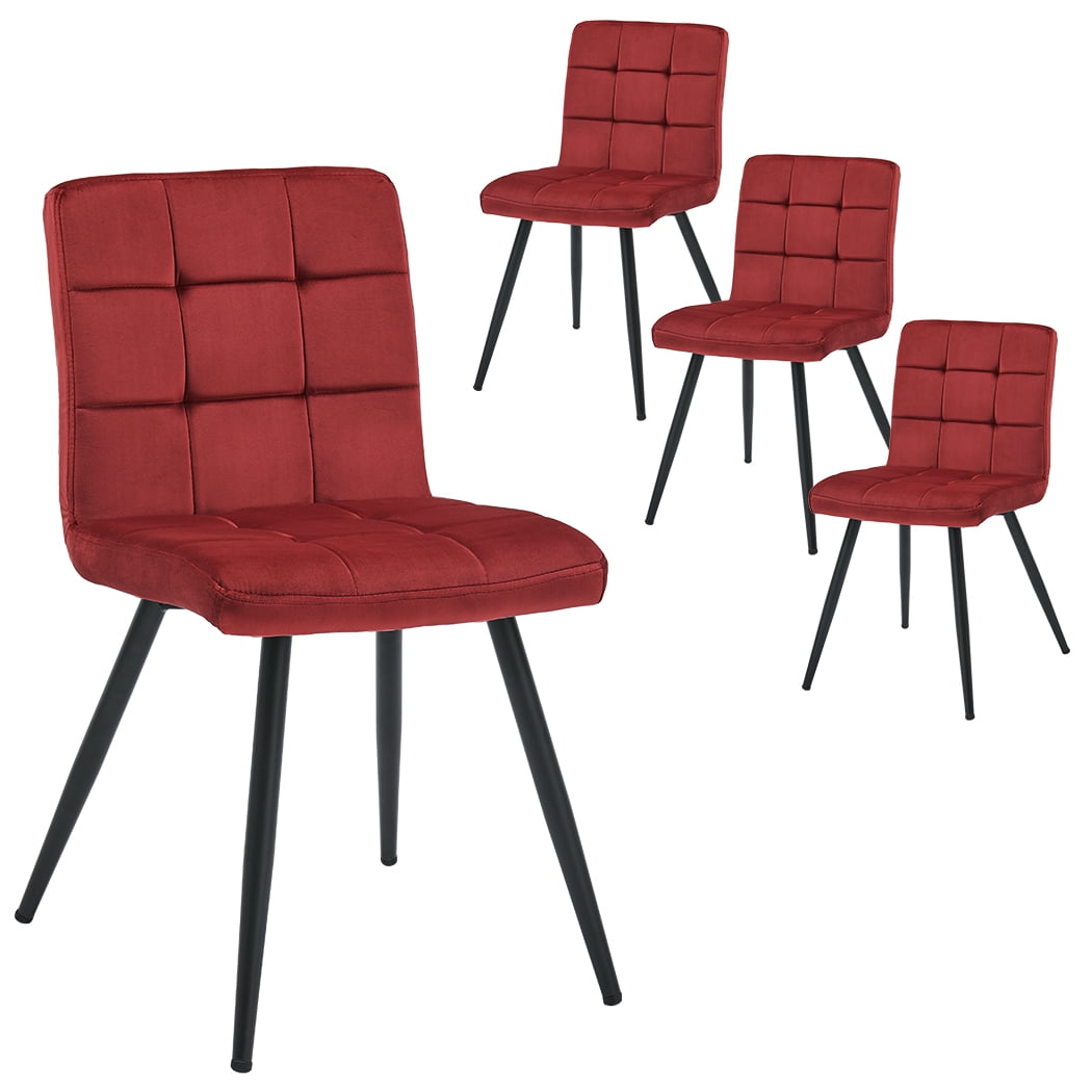 Duhome Velvet Upholstered Chairs for Kitchen Set of 4 Modern Dining