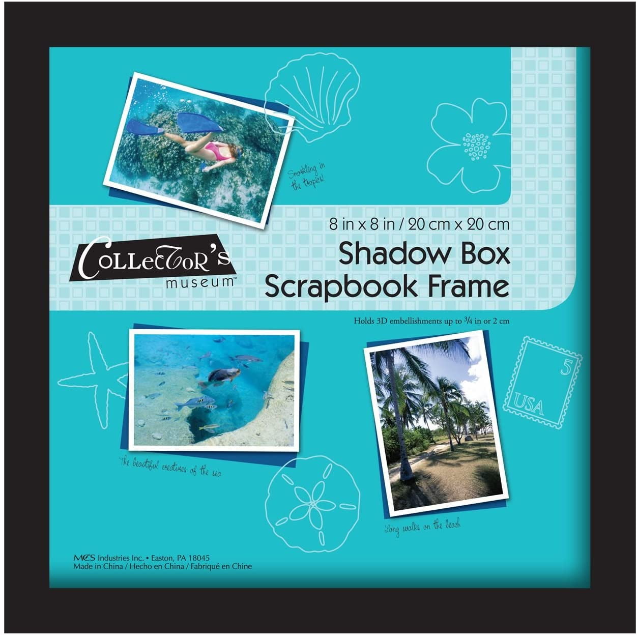 MCS Art 11 by 14-Inch Shadow Box Frame with 8 by 10-Inch Mat Opening Walnut