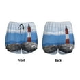 thumbnail image 3 of Fuzoiu Lighthouse On The Waters Print Women's Athletic Shorts, Double-Layer Running Shorts with Pocket,Women's Workout Shorts for Yoga, Gym, and Workouts-Medium, 3 of 7