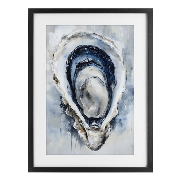 Stupell Industries Contemporary Blue Oyster Shell Interior Black Framed Print Under Glass, 14 x 20, by Creative Studio