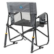 GCI Outdoor Freestyle Rocker XL Oversized Foldable Rocking Camp Chair, Pewter
