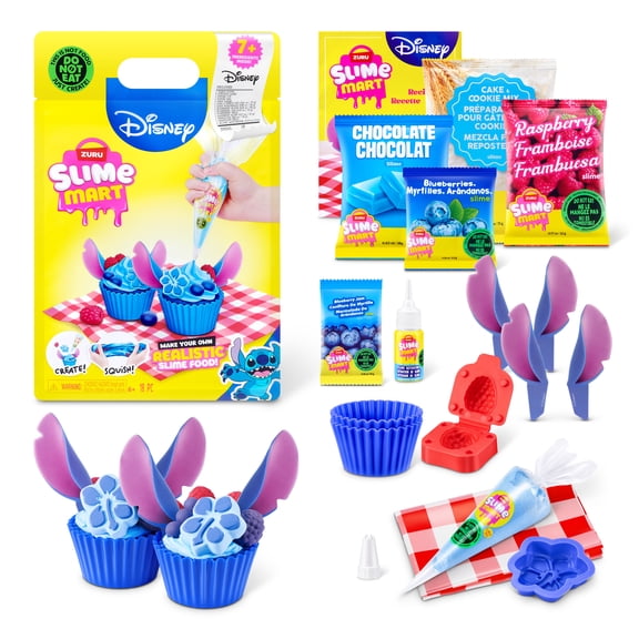 Slime Mart Disney Shopping Bag Stitch Cupcake by ZURU - Play Food Themed DIY Slime Kit for Kids Ages 6